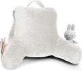 Clara Clark Reading Pillow for Kids & Teens with Shredded Memory Foam, Backrest Pillows for Reading, Watching, and Gaming, Use on The Couch, Bed, or Floor, Adjustable Support, Washable Cover White