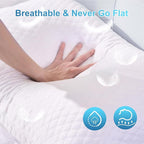 NTCOCO Cooling Bed Pillows Standard Size for Sleeping Shredded Memory Foam Bed Pillows Adjustable Gel for Side Stomach Back Sleepers Washable Removable Cover