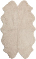 Nordic Sheep Real Sheepskin Rug 4x6 ft | Sheepskin Rugs for Living Room and Sofa | Large Bedside Rugs for Bedrooms is Breathable & Heat-regulating | Fluffy Rug in Color Beige