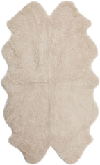 Nordic Sheep Real Sheepskin Rug 4x6 ft | Sheepskin Rugs for Living Room and Sofa | Large Bedside Rugs for Bedrooms is Breathable & Heat-regulating | Fluffy Rug in Color Beige