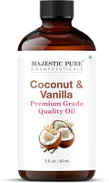 Majestic Pure Essential Oil with Glass Dropper - 100% Pure and Natural - Essential Oils for Diffuser, Aromatherapy, Soap and Candle Making, Coconut Vanilla Essential Oil, Coconut Vanilla Oil, 2 Fl Oz