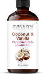 Majestic Pure Essential Oil with Glass Dropper - 100% Pure and Natural - Essential Oils for Diffuser, Aromatherapy, Soap and Candle Making, Coconut Vanilla Essential Oil, Coconut Vanilla Oil, 2 Fl Oz