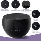Essential Oil Diffuser, Small Ultrasonic Aromatherapy Diffuser with Auto-Off Function, Cool Mist Humidifier with 2 Modes, Fragrance Aroma Diffuser for Bedroom, Home Scent Diffuser 100ml (Black)