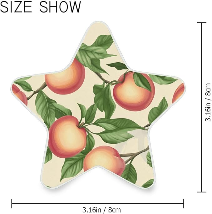 susiyo Plug in Night Light Peaches Fruits Seamless Cute Star Shape Nightlight for Bedroom Hallway Stairs
