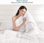 Cottonblue Weighted Blanket 15 lbs 60x80 inches, Queen Size Flannel and Shaggy Sherpa Warm Heavy Blanket, Great for Calming and Relax, Fluffy Soft Bedding Blanket, Snow White
