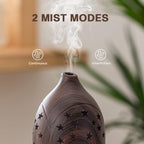 Aromatherapy Diffusers,7.1''x3.5''Diffuser with 3 Essential Oil Set,Small 200ml Office Desk Humidifier with 7 LED Colors Night Lights,Waterless Auto-Off for Home Decor Gift (Star Dark Wood Grain)