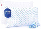 Nestl Cooling Pillow for Sleeping 2 Pack, Luxury Shredded Memory Foam Pillows Standard Size Set of 2, Adjustable Cold Gel Pillows for Hot Sleepers Supportive Cool Pillow for Side Back Stomach Sleepers