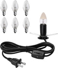 Himalayan Salt Lamp Cord with Gear Switch，Original Replacement Cord with Base Assembly with E12 Socket，Christmas Light Bulb,Himalayan Salt Lampsand with 6 Free Bulbs for Salt Lamp (1P)