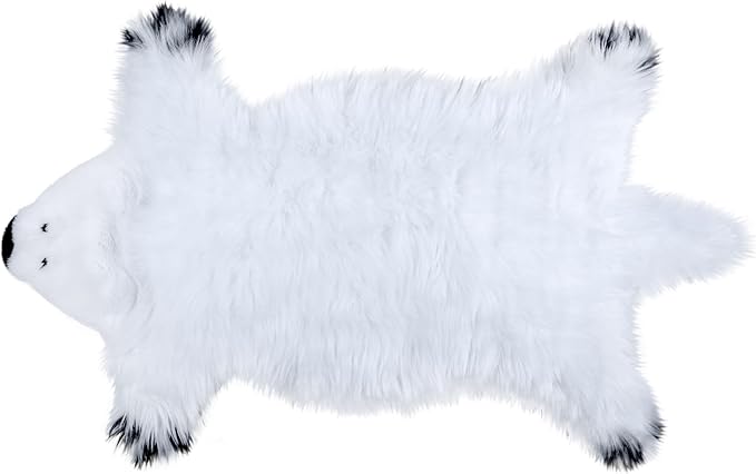 STP GOODS Faux Sheepskin Fur Rug, Fluffy Sheepskin Bedside Rugs, Bedside Rugs (Polar Bear (140 х 75 cm))