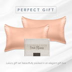 Elegant Comfort 2-Pack Cooling Viscose Satin Pillowcase Set with Hidden Zipper Closure, Silky Smooth for Hair and Skin Care-Beautiful Gift Box-2-Piece Satin Pillowcase Set, Standard/Queen, Dusty Rose