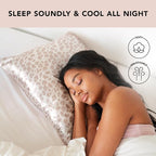 Kitsch Satin Pillowcase with Zipper for Hair & Skin - Softer Than Silk Pillow Cases, Smooth Cooling Satin Pillow Case, Wrinkle-Free, Machine Washable - King Size Satin Pillow Case (19x36) - Leopard