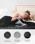 Mr. Sandman Weighted Blanket for Adults, Heavy Blanket for Woman,Man Sleeping/Calm, Soft and Cozy Weighted Throw Blankets, Machine Washable, 48 x 72in, 12 lbs, Black