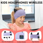 Joythink Kids Bluetooth Headband Headphones Sleep Mask Wireless Earphones Built in Thin Speaker Adjustable Sports Headset Sleep Headband for Girls Boys Toddler Children Baby Travel Study Purple