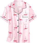 Girls & Womens Satin Pajamas Set, Silk Button-Down Sleepwear 2 Piece Nightwear, 3 Years - Women XXL