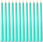 12-Pack Mint Green Taper Candles, 10 Inch Unscented Dripless Candlesticks, Long-Lasting Burn Time of 7-8 Hours, Perfect for Home Décor, Spring and St. Patrick's Day