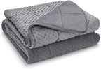 TONGDADA Minky Weighted Blanket | 36''x48'',5lbs | Cozy and Soft Minky Weighted Throw Blanket | Luxury Velvet with Premium Glass Beads |Dark Grey