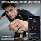 COLMI R02 smart Ring, a smart Ring for Women and Men, with a Charging case, Supports Heart Rate, Blood Oxygen, Sleep Health Monitoring, and Sports Tracking Ring, No Subscription Fee. (Black, 8#)