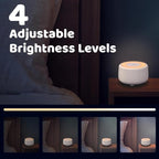 Sleepbox Sound White Noise Machine with 25 Soothing Sounds and 10 Colors Warm Night Light 4 Brightness Levels 32 Volume Levels 5 Timer and Memory Function for Baby Kids Adults Seniors Sleeping White