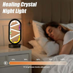 Runyangshi Crystal Table Lamp Night Light Natural Selenite & Colour Crystal Raw Stone Bedside Lamp with 3 Adjustable Light Colours Suitable for Home Decoration, Bedroom Office Desk Lighting