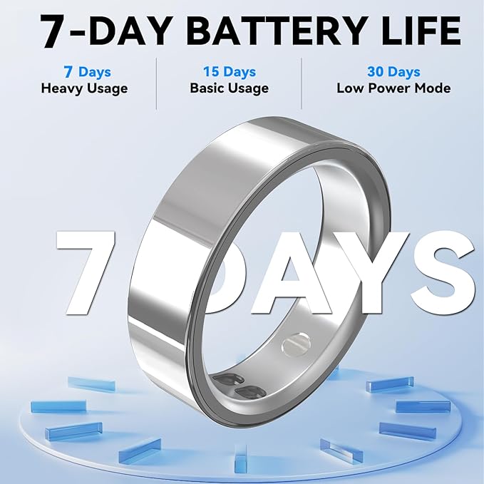 Smart Ring for Women Men,Sleep Tracking Wearable,Fitness Tracker Ring with Step/Heart Rate/Blood Oxygen/Distance/Calorie,Clock Vibration,No Subscription Fee,5ATM Waterproof, iOS&Android(Rose Gold8)