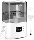 BOXING 4.5L Warm and Cool Mist Ultrasonic Humidifier for Bedroom Large Room, Top Fill Essential Oil Diffuser with Remote, Auto Shut-Off Quiet Sleep Mode, Humidistat, Timer, BPA-Free, 45H Runtime