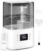 BOXING 4.5L Warm and Cool Mist Ultrasonic Humidifier for Bedroom Large Room, Top Fill Essential Oil Diffuser with Remote, Auto Shut-Off Quiet Sleep Mode, Humidistat, Timer, BPA-Free, 45H Runtime
