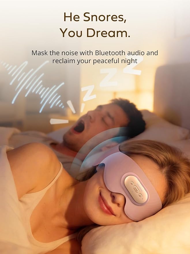 Sleep Headphones for Side Sleepers, Ultra-Thin Adjustable Stereo Speakers, Sleep Mask with Bluetooth 5.4, 64H Playtime, Comfortable for Sleeping, Travel & Meditation, Unique Gifts for Women