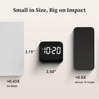 HOUSBAY Wooden Sound Machine Alarm Clock for Bedrooms - Gentle Wake-Up with Birdsong, White Noise for Sleeping, Small Digital Clock for Phone-Free Routine - Charcoal Wood