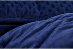 TONGDADA Minky Weighted Blanket | 40''x60'',10lbs | Cozy and Soft Minky Weighted Throw Blanket | Luxury Velvet with Premium Glass Beads | Navy Minky