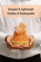 Mystic Romance Himalayan Salt Lamp Rechargeable, Pink Himalayan Salt Crystal Lamp in Glass, Color Changing Cordless Table Lamp with Remote for Bedroom, Bedside, Desk & Home Decor