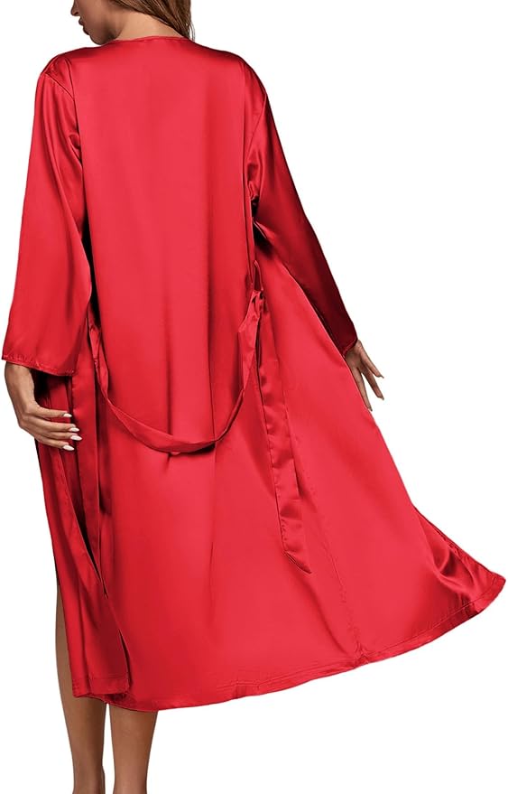 OPOIPIN Women's 3 Piece Pajama Set Sexy Cami Top and Shorts with Robe Sleepwear Loungewear Set