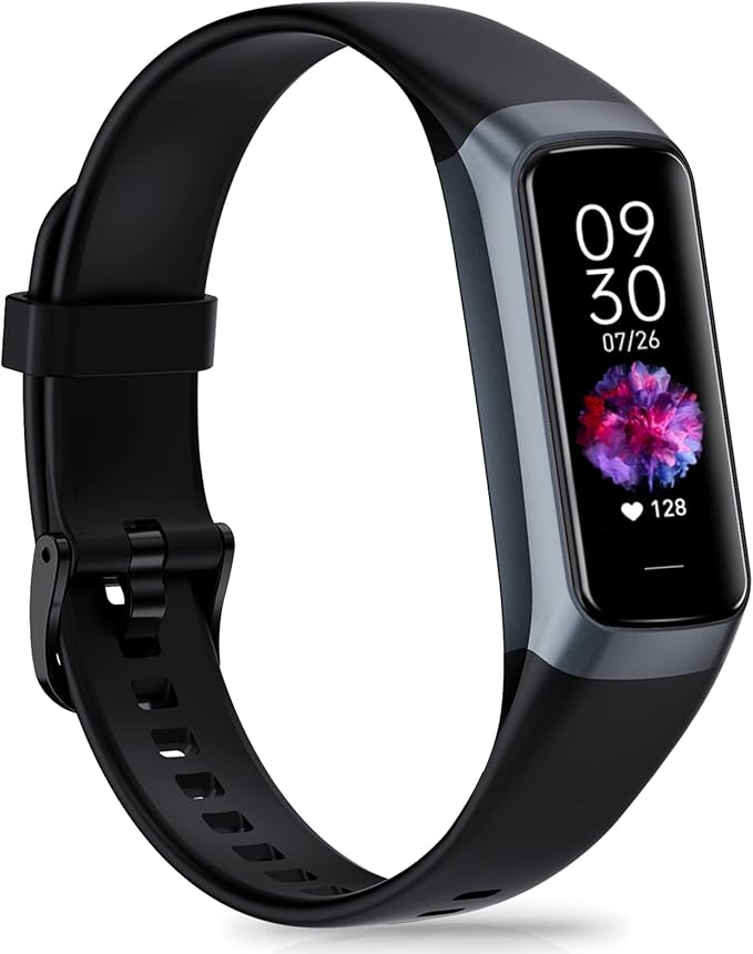 Fitness Tracker, Activity Trackers with 24/7 Heart Rate, Blood Oxygen Blood Pressure Sleep Monitor, Step Counter with 1.1" AMOLED Touch Color Screen, Calorie Pedometer Health Smart Watch for Women Men