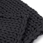 Nuzzie Original Knit Weighted Blanket - Breathable, Cooling, Hand Made Knit Throw Blanket for Sleep - Machine Washable, Stylish Design (Charcoal, King | 28lbs | 80"x80")