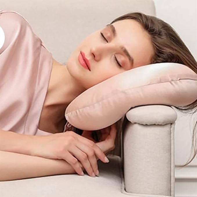 [Upgraded Softness] 100% Mulberry Silk Neck Pillow for Travel 22 Momme Real Silk Travel Pillow for Pain Relief Sleeping, Organic Silk Airplane Pillow, Anti Wrinkle Travel Pillow Made in USA (Pink)