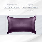 Elegant Comfort 2-Pack Cooling Viscose Satin Pillowcase Set with Hidden Zipper Closure, Silky Smooth for Best Hair and Skin Care-Beautiful Gift Box-2-Piece Satin Pillowcase Set, King, Purple