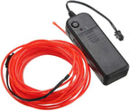 JIGUOOR EL Wire Battery Pack 16.4ft / 5m Bright Neon Light Strip 360° Illumination Neon Tube Rope Lights for DIY, Festival, Party Decoration, Pub, Halloween, Chrismas (16.4ft / 5m, Red)
