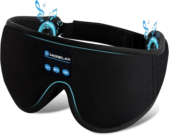 Sleep Headphones,Sleep Mask for Side Sleeper,3D Eye Mask for Sleeping with Stereo Speakers,Bluetooth Headphone,Perfect for Gifts for Women/Men Black