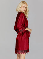 Silk Robes for Womens 2Pcs Satin Robe Kimonos Bridesmaid Bride Lace Bathrobes Sleepwear Bridal Silky Loungewear Wedding Robes