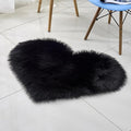 Fluffy Faux Fur Heart Shaped Area Rug Soft Fuzzy Carpet Home Decoration Wedding Party for Bedroom Living Room Bedside 50x70cm Black