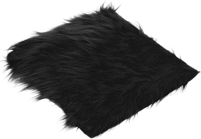 PATIKIL 12" Locker Rug, Small Area Rug Mini Faux Fur Rugs Small Locker Carpet Soft Fluffy Tiny Photography Props Square for Nail Photo Tabletop Background Picture Decoration, Black