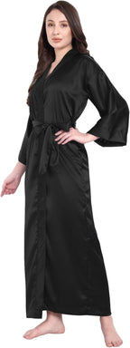 Silk Robes for Women Ankle Length Satin Kimono Robes with Belt Bridemaids Sleepwear Bachelorette Nightgown