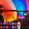 Sunset Lamp Projector with Remote Control Adjustable 16 Color 180 Degree Rotating Sunlight 4 Lighting Modes USB Rechargeable LED Night Light Ideal for Bedroom Living Room Selfie Party and Photography