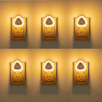 KINUR LED Night Light Plug into Wall,2700K Warmwhite,Nightlight Dusk to Dawn Sensor Automatic On and Off,Night Lamp,0.5W Led Night Light for Kids, Nursery, Bedroom, Hallway, Stair, Kitchen,6 Pack