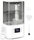 BOXING 6L Warm and Cool Mist Humidifiers for Bedroom, Top Fill Ultrasonic Aroma Diffuser with Remote, Auto Mode Humidistat Perfect for Baby & Plants, Quiet Sleep, Timer, Auto Shut-Off, 60H Runtime