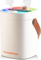 2L Humidifier for Bedroom,Portable Cool Mist Humidifiers,Ultra Quiet 20dB,Top Fill Air Humidifier for Home,Office,Plants,Adjustable Humidity,Night Light,BPA-Free,Beige