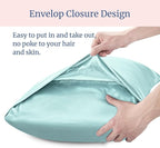 BEDELITE Satin Pillowcase for Hair and Skin, Super Soft and Cooling Similar to Silk Pillow Cases 2 Pack with Envelope Closure, Gift for Women Men(20"x36" King Size, Blue Grey)