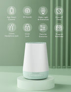 Baby Sound Machine, Momcozy White Noise Machine for Baby Sleeping with Night Light, Toddler Sleep Trainer with 34 Soothing Sounds, Timer, App Remote Control, Personal Sleep Routine(Green)