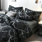 CLOTHKNOW Black White Comforter Set Twin/Twin XL Black Marble Bedding Comforter Sets Black Comforter Abstract Bedding Soft Quilt Set