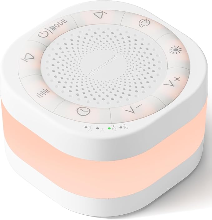 Glocusent White Noise Sound Machine with 44 Soothing Sounds 12 Colors Night Light Noise Machine for Baby Kids & Adults Sleep Machines, Sound Therapy for Home, Travel, Registry Gift