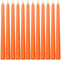 12-Pack Neon Orange Taper Candles, 10 Inch Unscented Dripless Candlesticks, Long-Lasting Burn Time of 7-8 Hours, Perfect for Fall Harvest Halloween Thanksgiving Dinners Parties and Home Décor